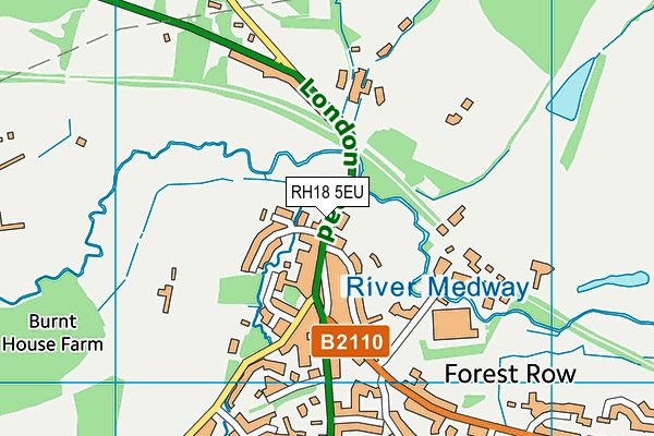 RH18 5EU map - OS VectorMap District (Ordnance Survey)