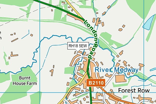 RH18 5EW map - OS VectorMap District (Ordnance Survey)