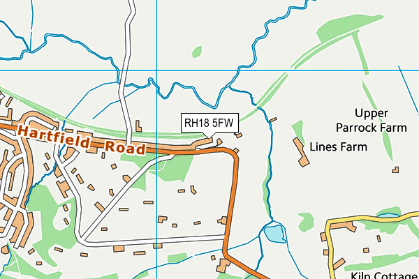 RH18 5FW map - OS VectorMap District (Ordnance Survey)