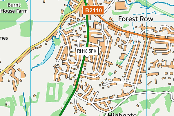 RH18 5FX map - OS VectorMap District (Ordnance Survey)