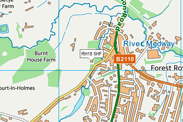 RH18 5HF map - OS VectorMap District (Ordnance Survey)