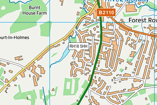 RH18 5HH map - OS VectorMap District (Ordnance Survey)