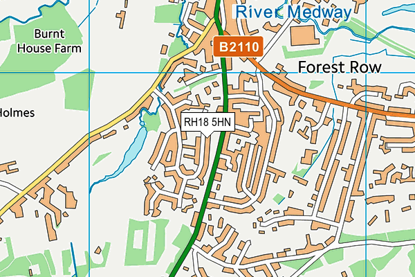 RH18 5HN map - OS VectorMap District (Ordnance Survey)