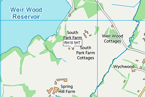 RH18 5HT map - OS VectorMap District (Ordnance Survey)