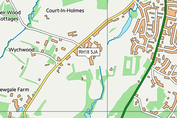 Michael Hall School map (RH18 5JA) - OS VectorMap District (Ordnance Survey)
