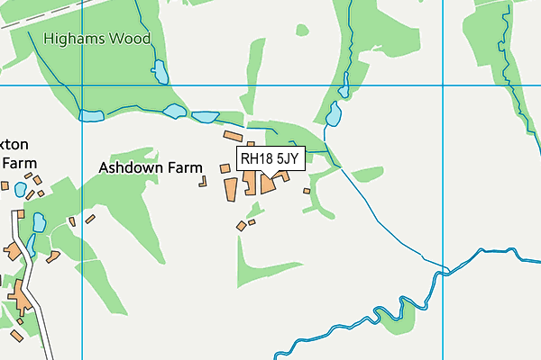 Ashdown House School (Closed) map (RH18 5JY) - OS VectorMap District (Ordnance Survey)