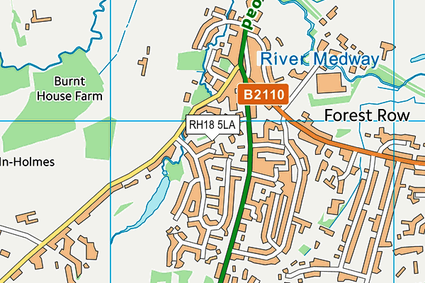 RH18 5LA map - OS VectorMap District (Ordnance Survey)