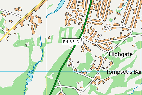 RH18 5LG map - OS VectorMap District (Ordnance Survey)