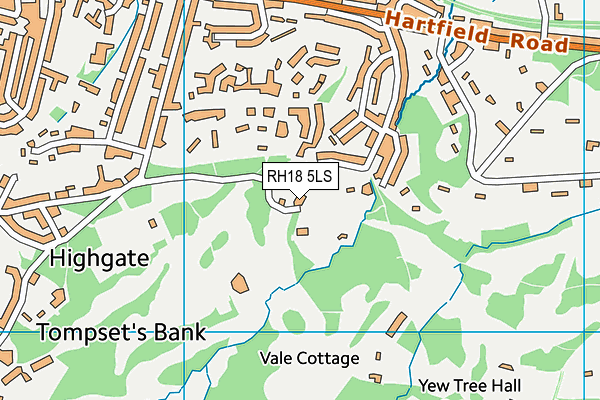 Forest Row Sports Ground map (RH18 5LS) - OS VectorMap District (Ordnance Survey)