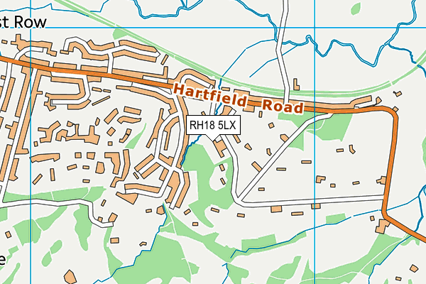 RH18 5LX map - OS VectorMap District (Ordnance Survey)