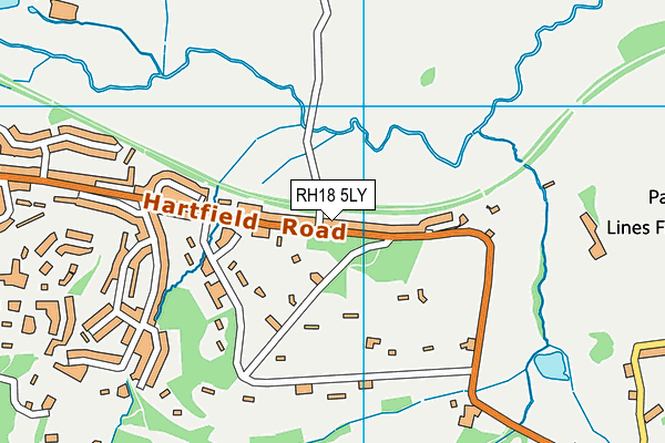 RH18 5LY map - OS VectorMap District (Ordnance Survey)