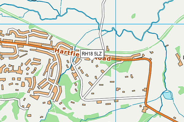 RH18 5LZ map - OS VectorMap District (Ordnance Survey)