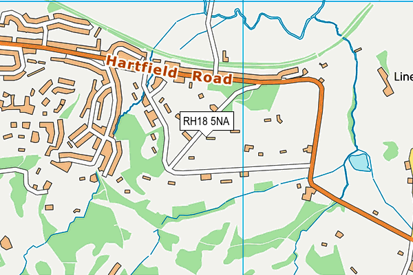 RH18 5NA map - OS VectorMap District (Ordnance Survey)