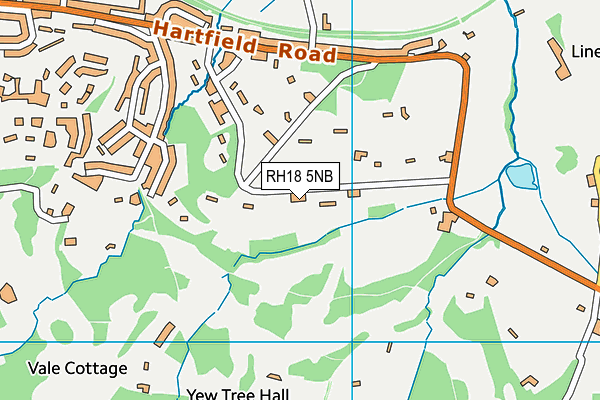 RH18 5NB map - OS VectorMap District (Ordnance Survey)
