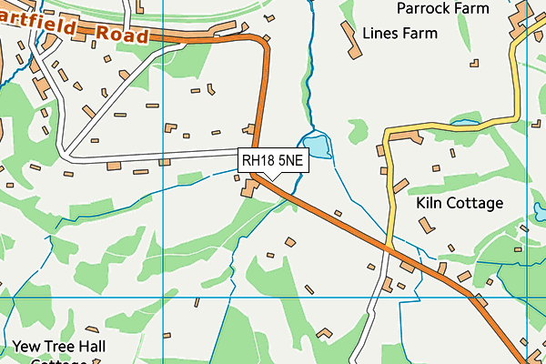 RH18 5NE map - OS VectorMap District (Ordnance Survey)