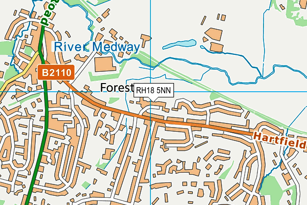 RH18 5NN map - OS VectorMap District (Ordnance Survey)