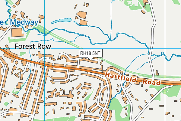 RH18 5NT map - OS VectorMap District (Ordnance Survey)