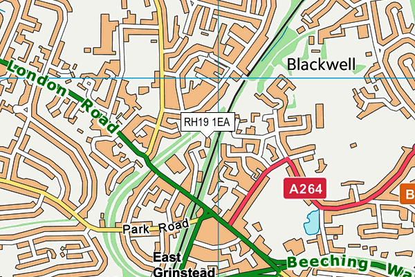 RH19 1EA map - OS VectorMap District (Ordnance Survey)