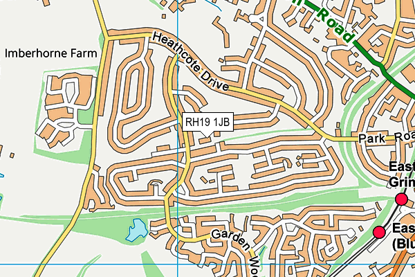 St Peters Catholic Primary School map (RH19 1JB) - OS VectorMap District (Ordnance Survey)