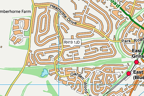 RH19 1JD map - OS VectorMap District (Ordnance Survey)