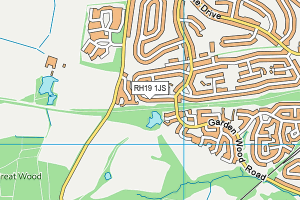 RH19 1JS map - OS VectorMap District (Ordnance Survey)
