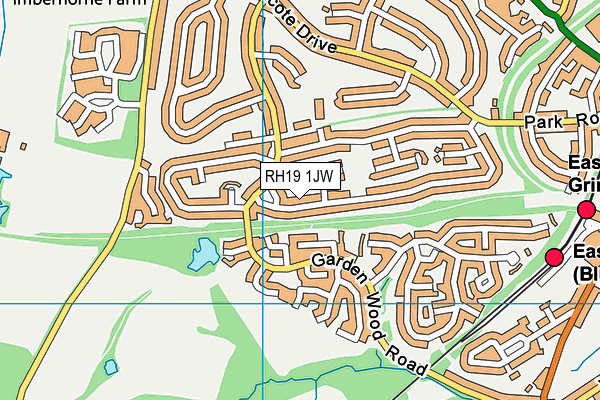 RH19 1JW map - OS VectorMap District (Ordnance Survey)