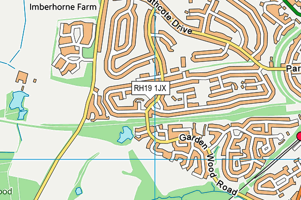 RH19 1JX map - OS VectorMap District (Ordnance Survey)