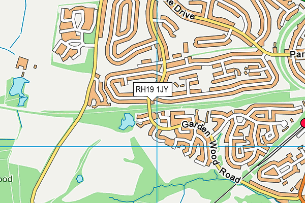 RH19 1JY map - OS VectorMap District (Ordnance Survey)