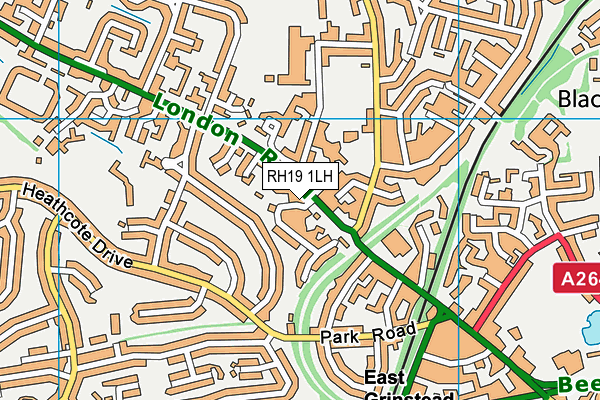 RH19 1LH map - OS VectorMap District (Ordnance Survey)