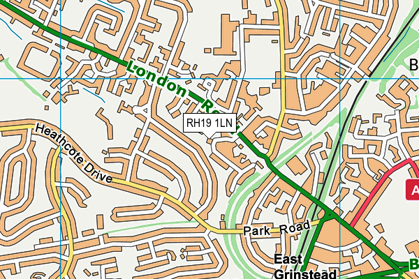RH19 1LN map - OS VectorMap District (Ordnance Survey)