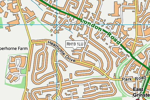 RH19 1LU map - OS VectorMap District (Ordnance Survey)