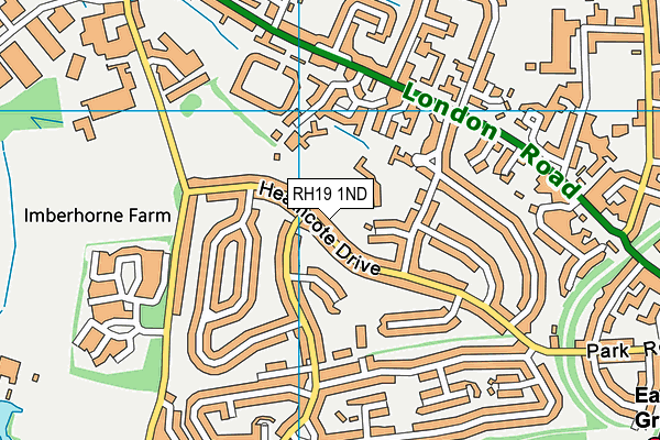 RH19 1ND map - OS VectorMap District (Ordnance Survey)