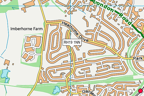 RH19 1NN map - OS VectorMap District (Ordnance Survey)