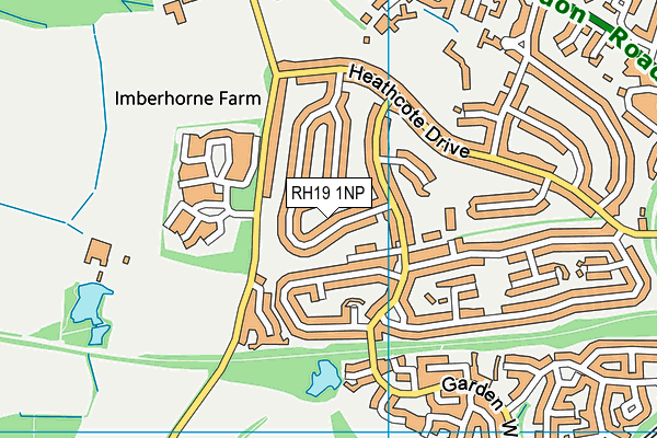 RH19 1NP map - OS VectorMap District (Ordnance Survey)