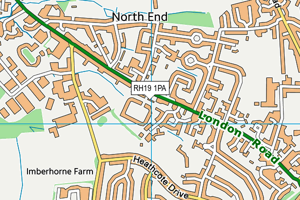 RH19 1PA map - OS VectorMap District (Ordnance Survey)