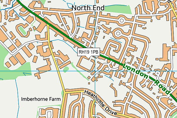 RH19 1PB map - OS VectorMap District (Ordnance Survey)