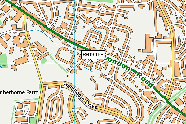 RH19 1PF map - OS VectorMap District (Ordnance Survey)