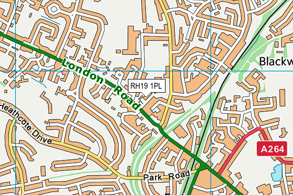 RH19 1PL map - OS VectorMap District (Ordnance Survey)