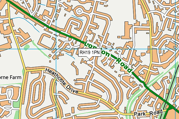 RH19 1PN map - OS VectorMap District (Ordnance Survey)