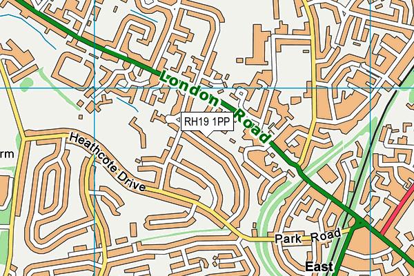 RH19 1PP map - OS VectorMap District (Ordnance Survey)