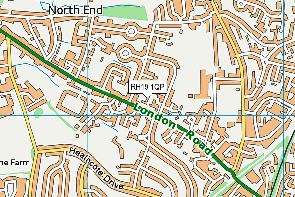 RH19 1QP map - OS VectorMap District (Ordnance Survey)