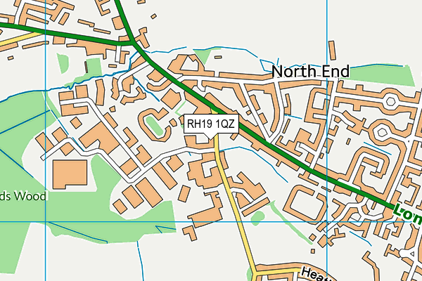 RH19 1QZ map - OS VectorMap District (Ordnance Survey)