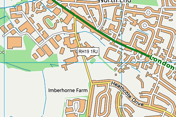 Imberhorne Lane Recreation Ground map (RH19 1RJ) - OS VectorMap District (Ordnance Survey)