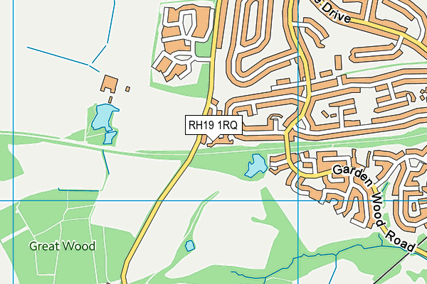 RH19 1RQ map - OS VectorMap District (Ordnance Survey)