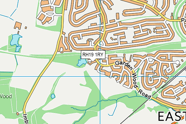RH19 1RY map - OS VectorMap District (Ordnance Survey)