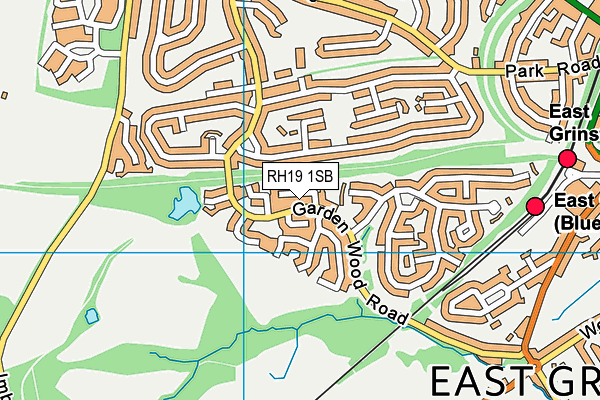 RH19 1SB map - OS VectorMap District (Ordnance Survey)