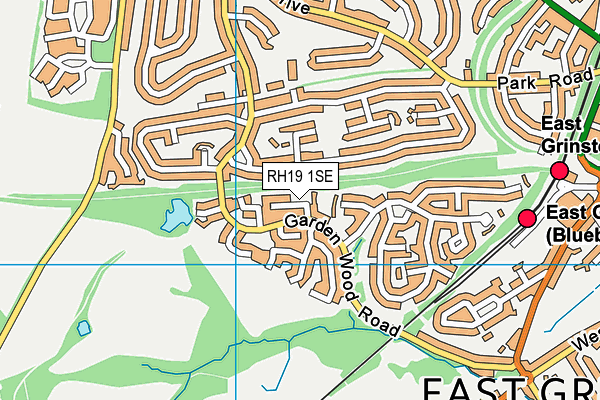 RH19 1SE map - OS VectorMap District (Ordnance Survey)