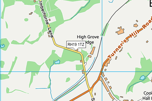 RH19 1TZ map - OS VectorMap District (Ordnance Survey)