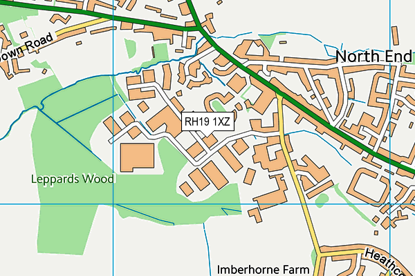 RH19 1XZ map - OS VectorMap District (Ordnance Survey)