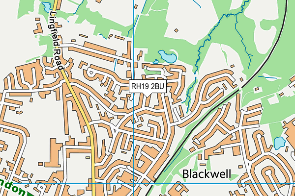 RH19 2BU map - OS VectorMap District (Ordnance Survey)